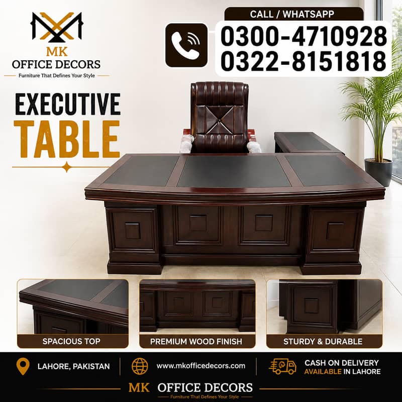 Executive Office Table with Side Rack – Office Table – Executive table 0