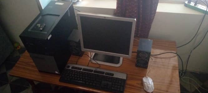 Hp system + dell monitor + 2 speaker mouse & keyboard