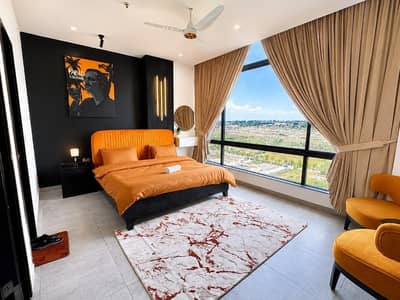 Daily, Weekly Basis Two Bedrooms Fully Furnished Luxury Apartment Available For Rent, Location: Gulberg Greens Islamabad, Project:- Sky Park One, & Bahriya Town Phase 1, Bahria Paradise Commercial phase 4 or Phase 7 luxury apt available.
