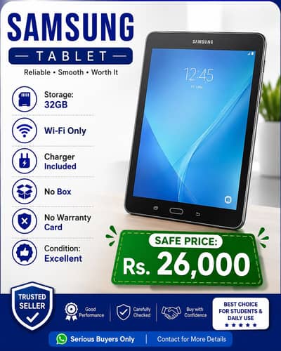 Samsung Galaxy Tab 32GB WiFi – Excellent Condition – Only Rs. 26,000