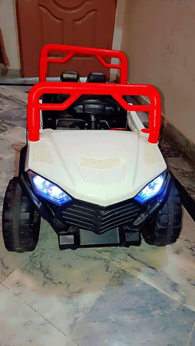 Kids Electric Ride On Jeep – White & Red | Excellent Condition