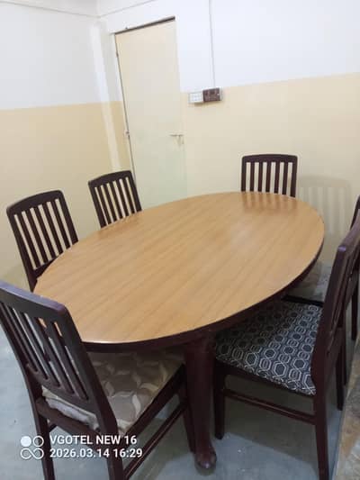 6 setar wood dining table
