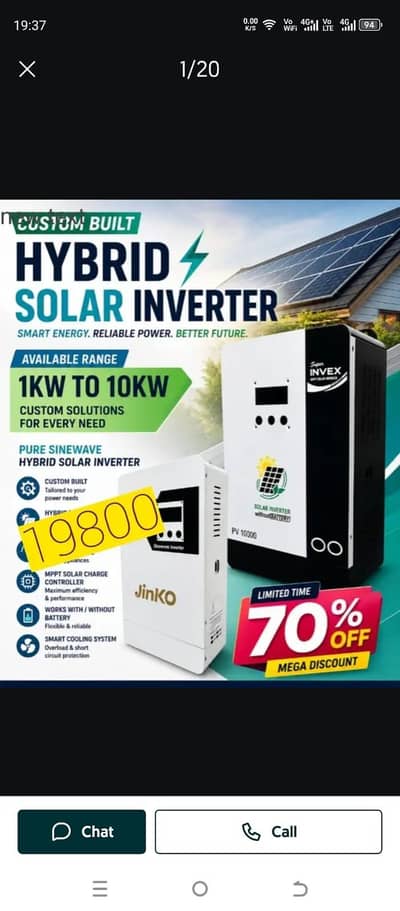 Hybrid solar inverter 2kv 3kv 4kv 6kv factory 3part  pyment plane