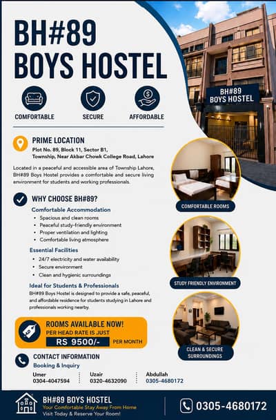 Boys Hostel In Your Town With Prime Location