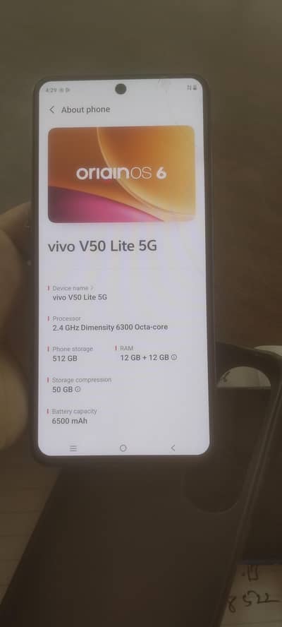 Vivo V5 Lite complete saman non pta h Dubai se lya ta 3 months use hua