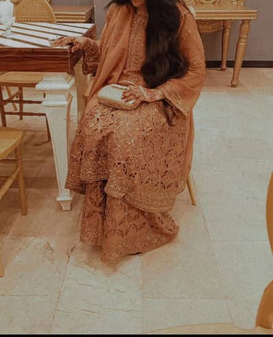 golden embroidery 3pcs dress