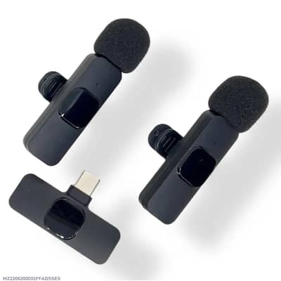 latest K9 wireless vlogging microphone black rechargeble dual