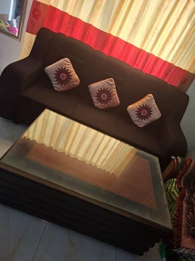 3 + 2 + 1 seater sofa with large table