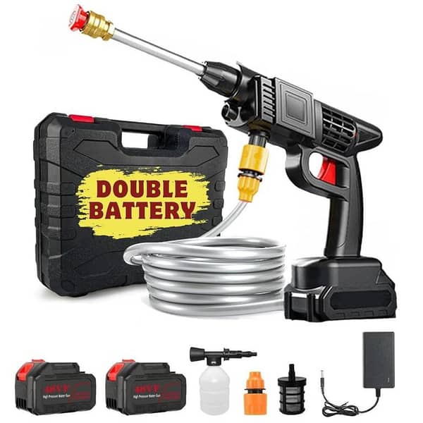 Cordless Pressure Washer, 30Bar Pressure Water Spray Gun, 48V Lithium Battery Lasts For 60 Min With Fully Charged, Portable High Pressure Car Washer For Car/Fence/Wall/Deck Cleaning