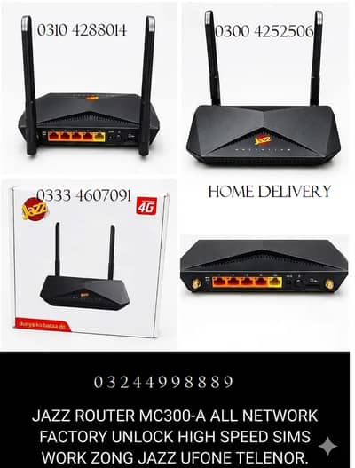 Official jazz zong WiFi Router CAT6 4G 300Mbps All Networks Supported