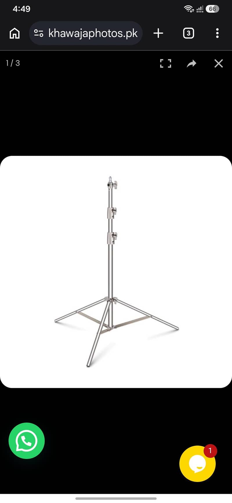 Imported Silver Studio Light Stand 0