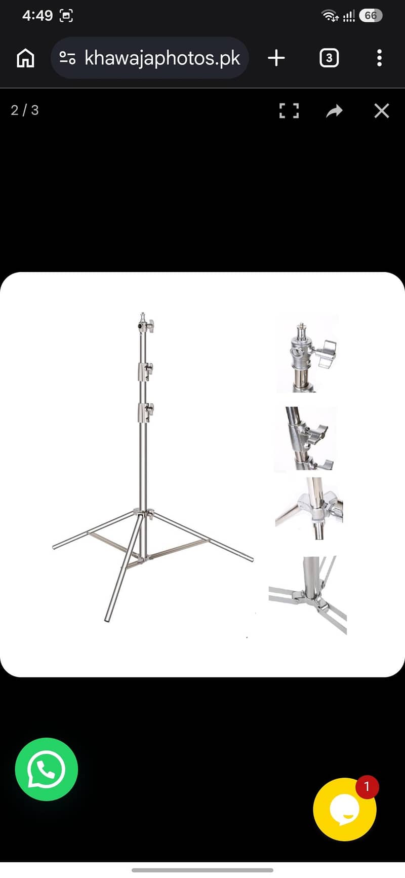 Imported Silver Studio Light Stand 1
