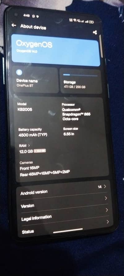 Oneplus 8t 12gb 256gb Dual sim lifetime No issue  okay