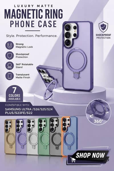 Luxury Magnetic Ring Phone Case | Shockproof Samsung