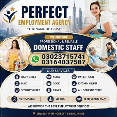 Patien attendant / Maids /Cook /Nanny /Driver /Baby sitter