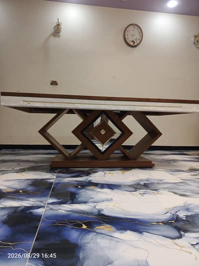 DINING TABLE WITH 8 chairs 6 month used