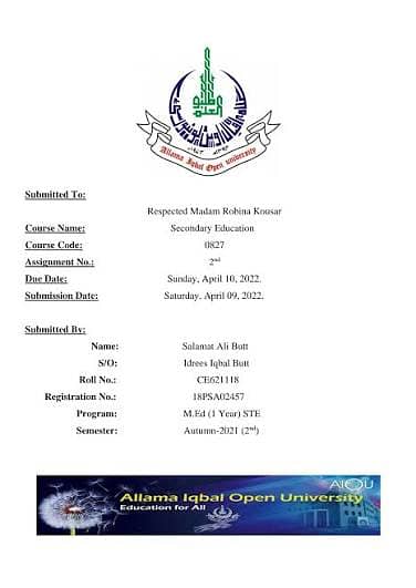 AIOU Solved Assignments and Typing Services Available
