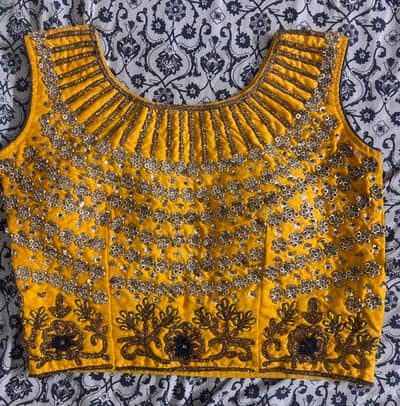 Beautiful Yellow blouse,lehnga and dupatta