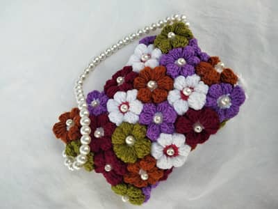 crochet floral bag
