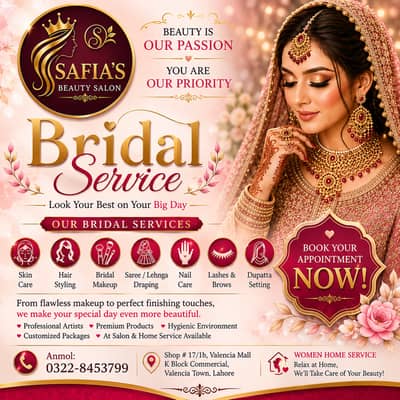 Bridal Makeup & Beauty Salon Services | Bridal Package | Valencia Town