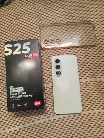 itel s25 all ok with box 6-128 in display finger