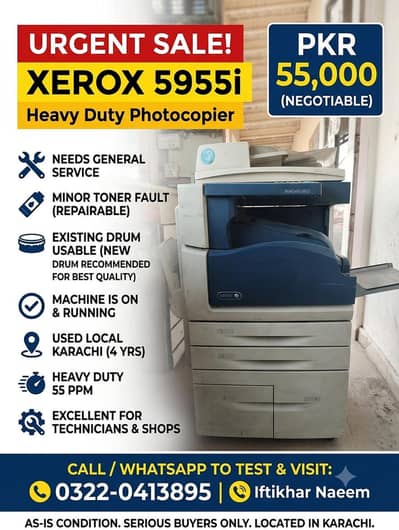 Xerox 5955i Heavy Duty - Running Condition but Needs Service
