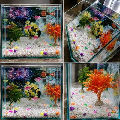 Fish Aquarium and 3 healthy fish for sale