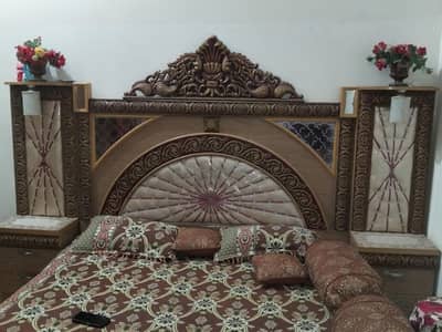 Complete bedroom furniture Set = bed , Almari , Showcase, Deewan , tab