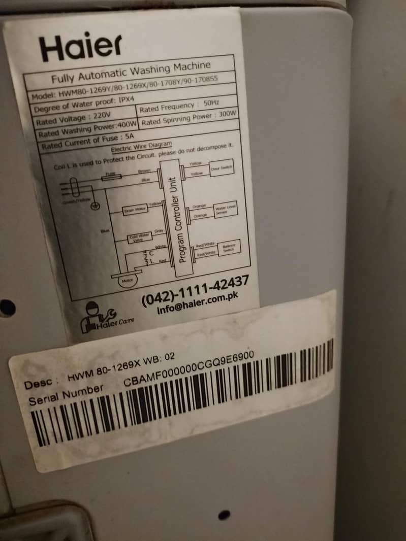 haier One Touch automatic washing machine 3