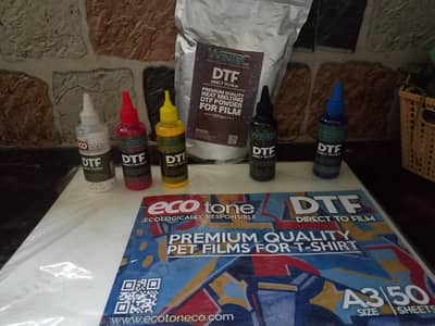 dtf ink 5 dtf tranfer sheets a3 size or dtf powder 1kgkg deal