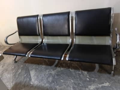 metal frame 3 seater visitor chair