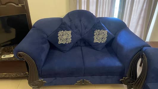 Trolley + Sofa Set + Single bed Spring Mattress