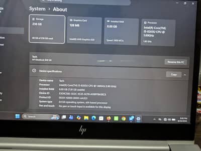 HP EliteBook 840 G6 – Core i5 | 8GB RAM | 256GB SSD
