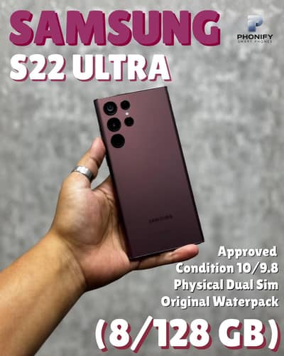 Samsung Mobile S22 Ultra PTA Approved 8/128gb