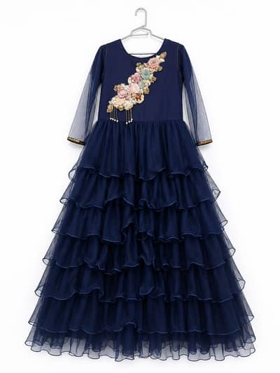 Beautiful Net Long Maxi/Frock with Attached Cancan