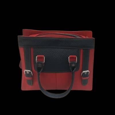 Red Black Leather Bag for Her