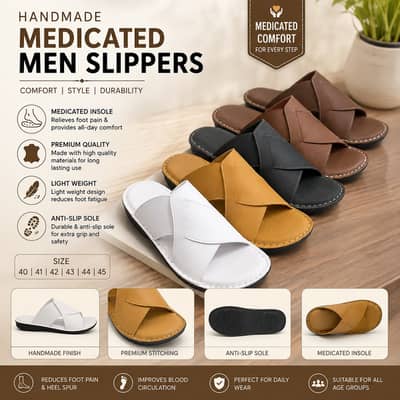 Men Medicated Slippers / Medical Slippers for Men / Comfortable Men S