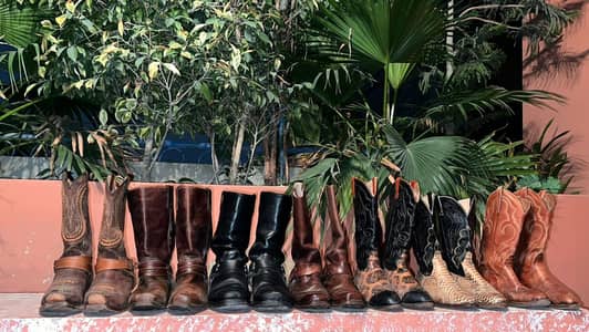 Cowboy boots and harness boots