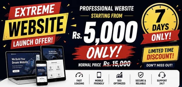 Professional Website only Rs. 5,000! Offer