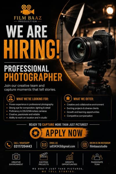 Professional Photographer Required – Film Baaz Production