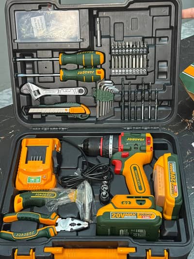 JADEVER 91 Pcs Tools set With 1 Pcs 20V Lithium-ion impact drill JDDT