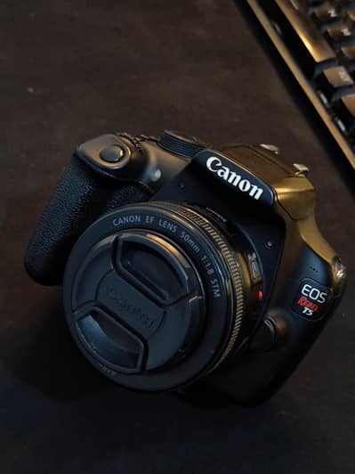 canon 1200d with kit lens 18-55 and canon 50mm 1.8 prime lens
