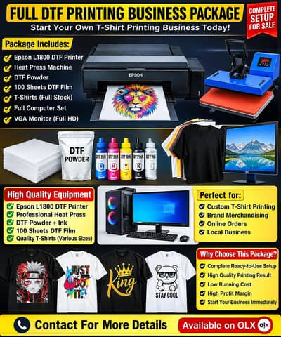 FULL DTF tshirt complete setup FOR Sell L1800 latest printer