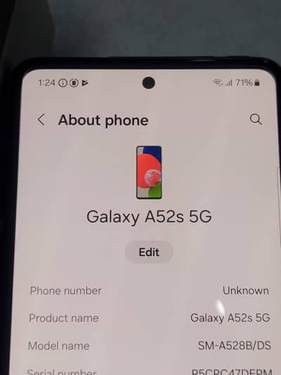 samsung a52s - 5G - 8/256gb - PTA official aproved