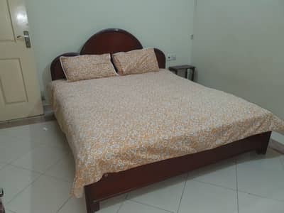 Wooden Spring Double Bed With Built-in Cushion | No Mattress Needed