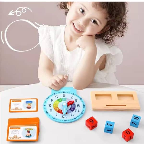 Wooden Alarm Clock Educational Toy for Kids