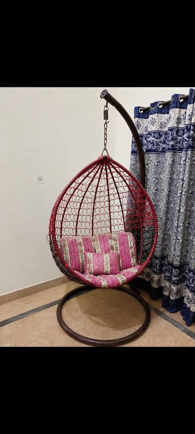 jhoola/ hanging chair  with heavy stand & soft cushions