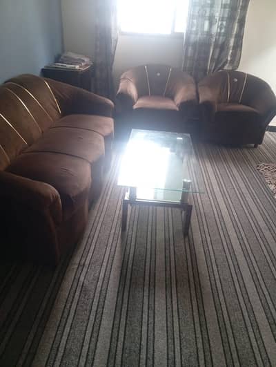 sofa set + glass table for sale