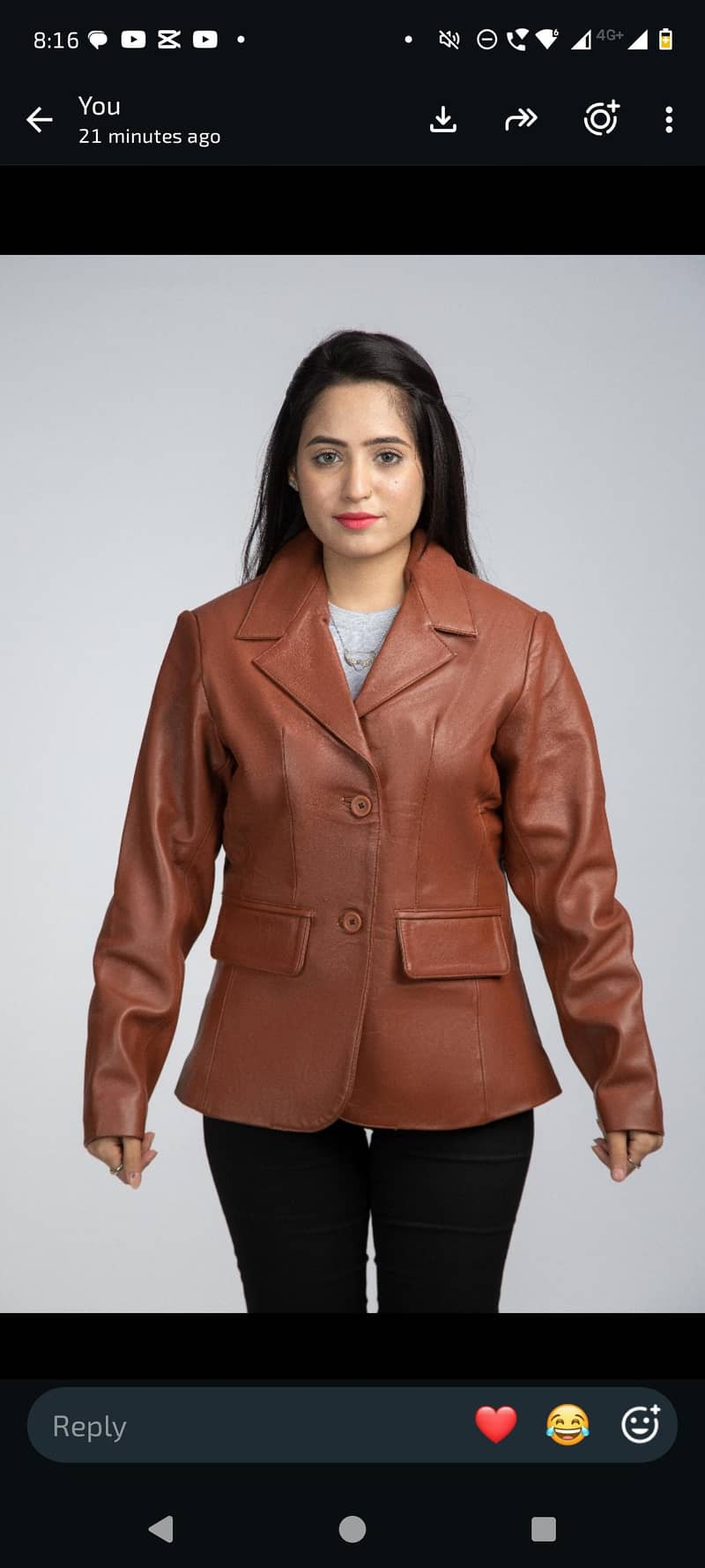 2 button leather blazer 1
