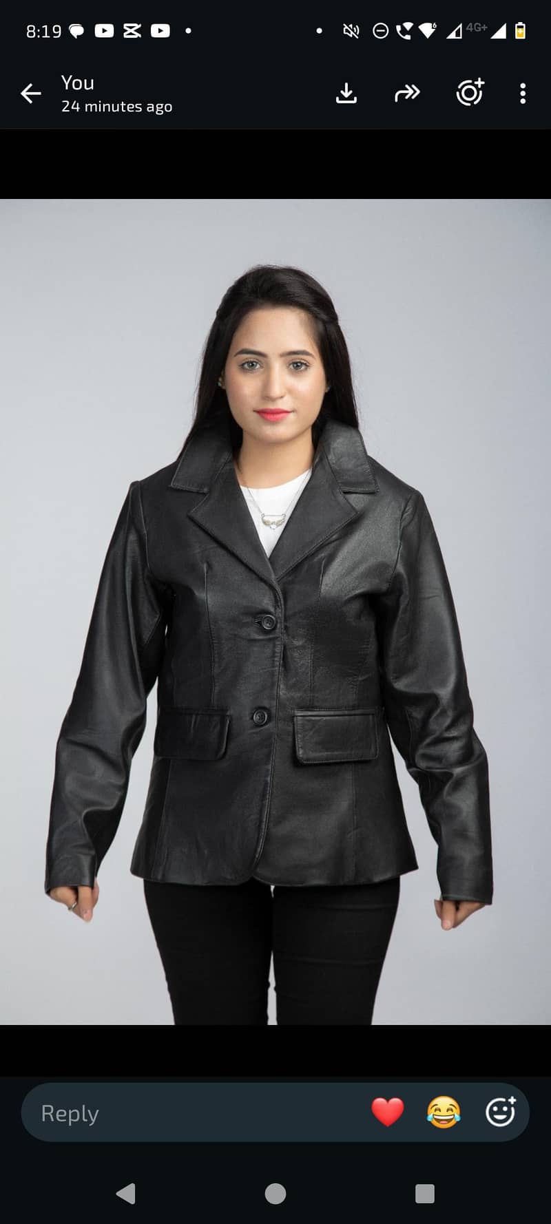 2 button leather blazer 2